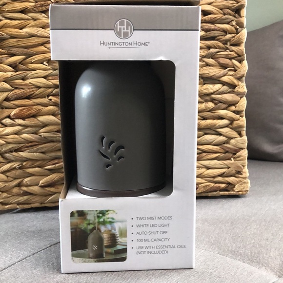 Essential Oil Diffuser Cool Mist Ultrasonic 100ml Lighted Ceramic Gray - Picture 2 of 7